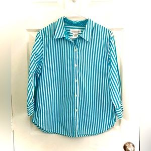 Versailles Petite Striped Long Sleeve Shirt